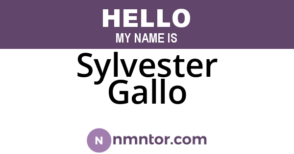 Sylvester Gallo
