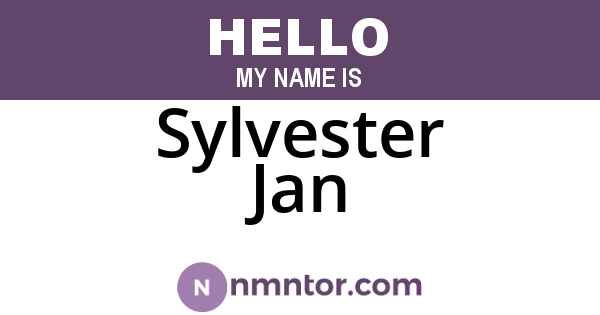 Sylvester Jan