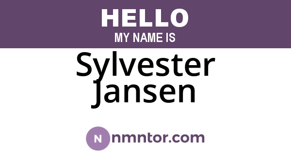 Sylvester Jansen