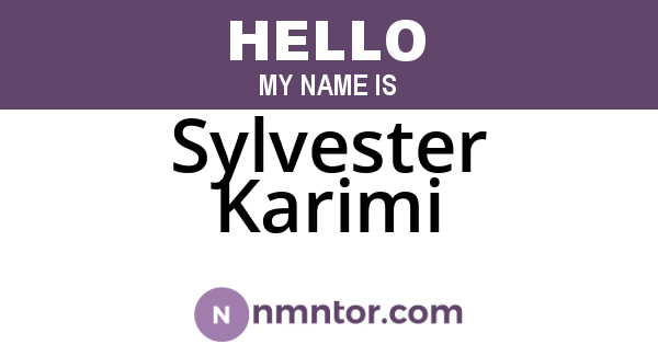 Sylvester Karimi
