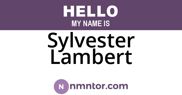 Sylvester Lambert