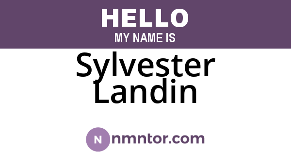 Sylvester Landin