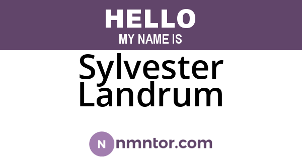 Sylvester Landrum