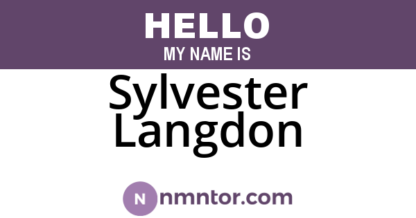 Sylvester Langdon