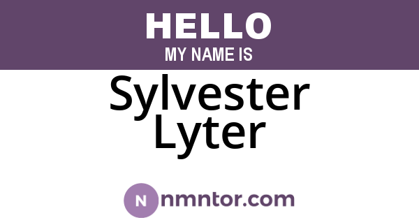 Sylvester Lyter