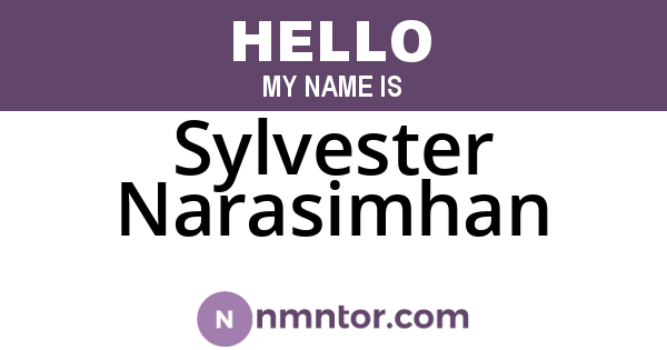 Sylvester Narasimhan