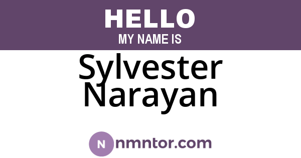 Sylvester Narayan