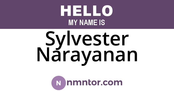 Sylvester Narayanan