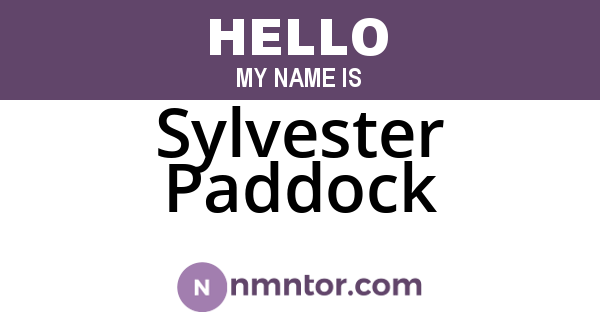 Sylvester Paddock