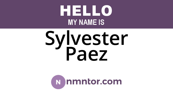 Sylvester Paez