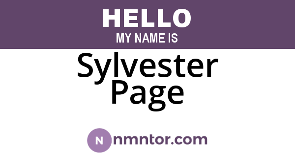 Sylvester Page
