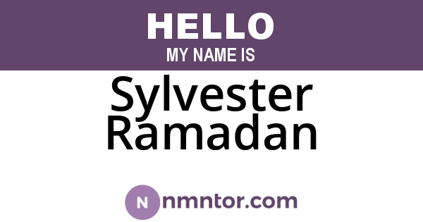 Sylvester Ramadan