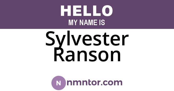 Sylvester Ranson