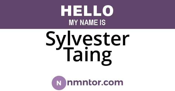 Sylvester Taing