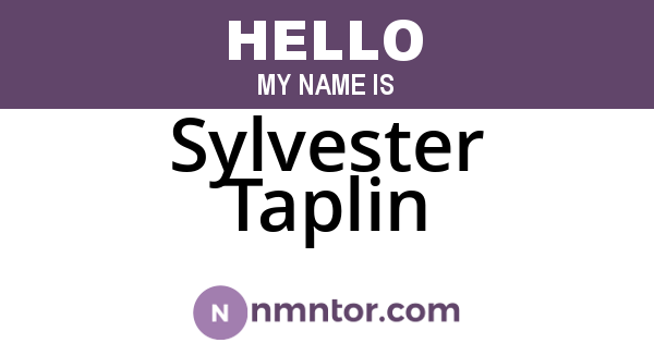 Sylvester Taplin