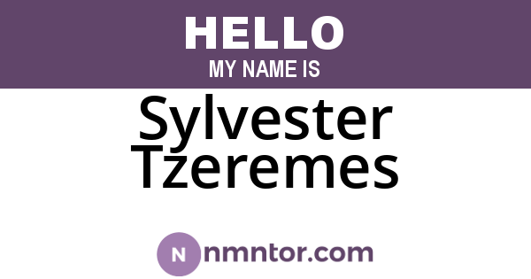 Sylvester Tzeremes