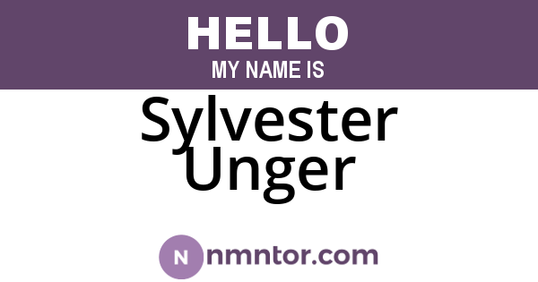 Sylvester Unger