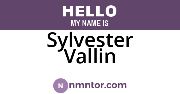 Sylvester Vallin