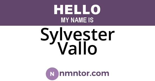 Sylvester Vallo