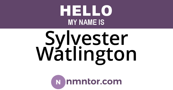 Sylvester Watlington