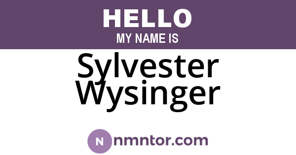 Sylvester Wysinger