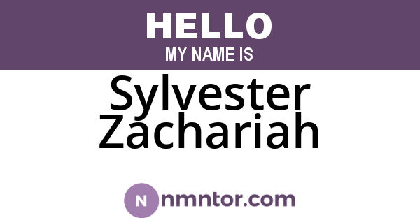 Sylvester Zachariah