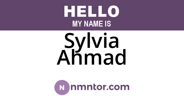 Sylvia Ahmad