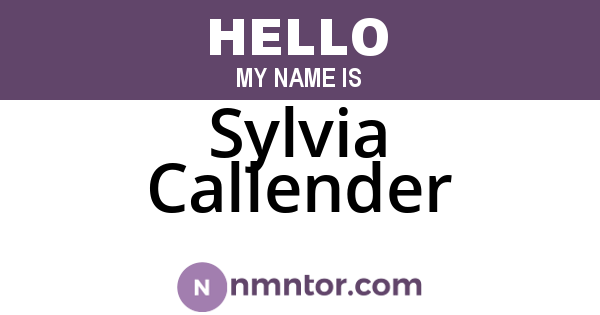 Sylvia Callender