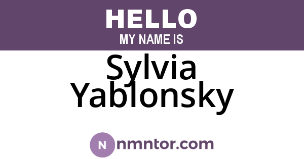 Sylvia Yablonsky
