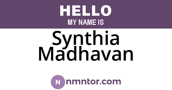 Synthia Madhavan