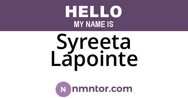 Syreeta Lapointe