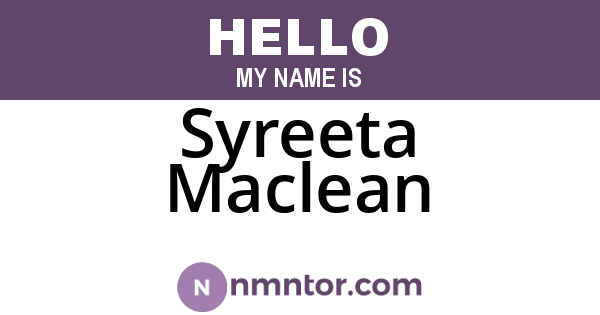 Syreeta Maclean
