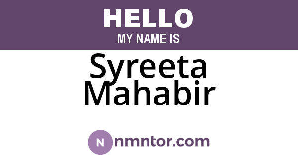 Syreeta Mahabir