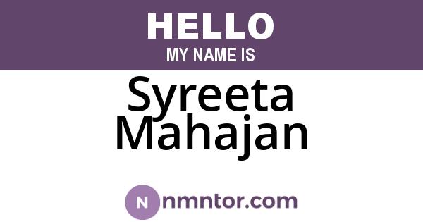 Syreeta Mahajan