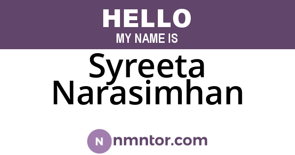 Syreeta Narasimhan