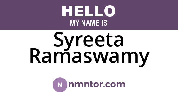 Syreeta Ramaswamy