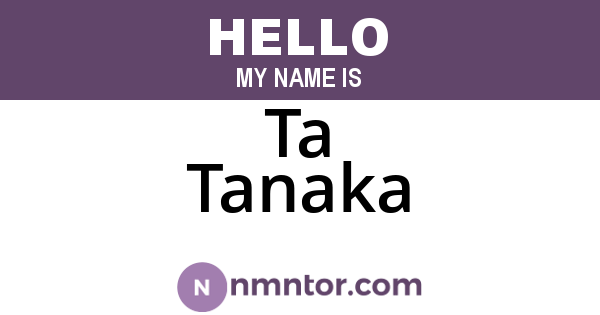 Ta Tanaka