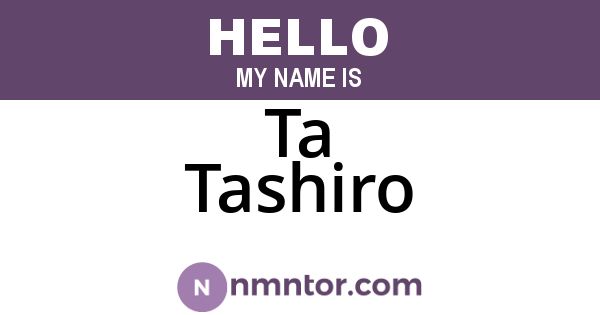 Ta Tashiro