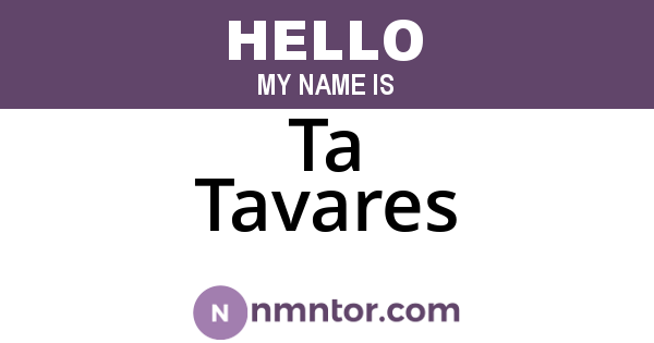 Ta Tavares