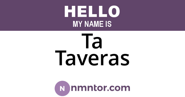 Ta Taveras