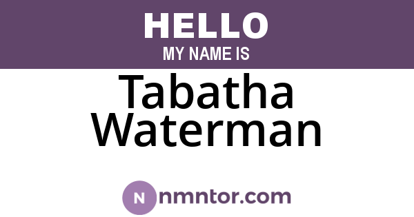 Tabatha Waterman