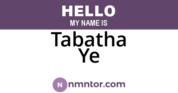 Tabatha Ye