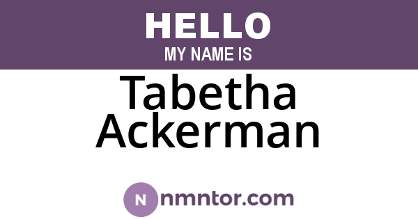 Tabetha Ackerman