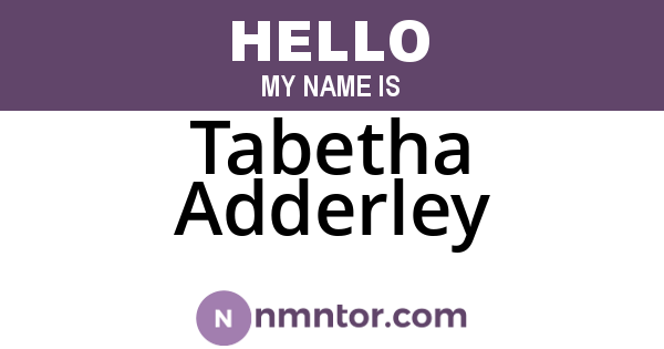 Tabetha Adderley