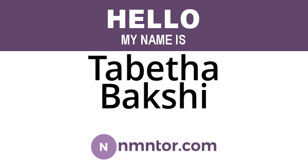 Tabetha Bakshi