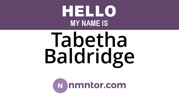 Tabetha Baldridge