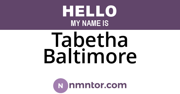 Tabetha Baltimore