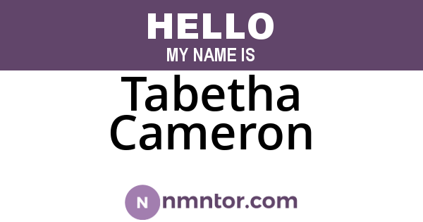 Tabetha Cameron