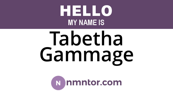 Tabetha Gammage