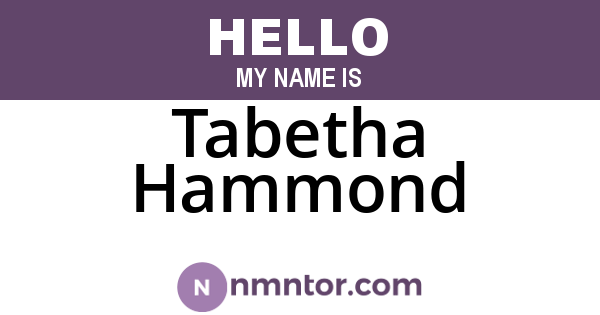 Tabetha Hammond